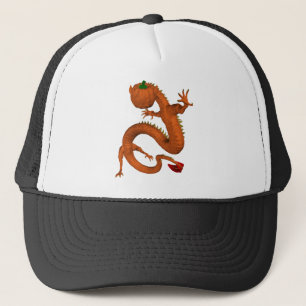 Casquette Orange Halloween Citrouille Dragon