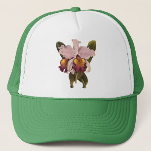 Casquette Orchidée vintage violette Cattleya, Fleurs tropica