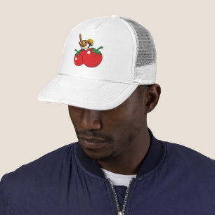 Casquette Organic lover Sparrow Eating Red Tomato