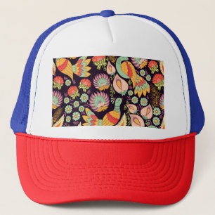 Casquette Ornement vintage Folk Floral Birds