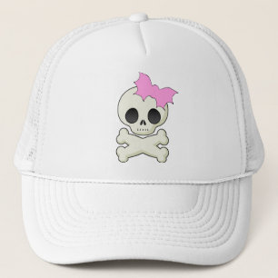 Casquette Os croisés mignons du crâne n avec l'arc de batte