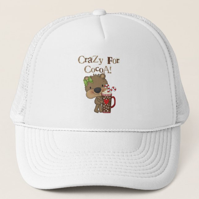 Casquette Ours de fille fou pour le cacao (Devant)