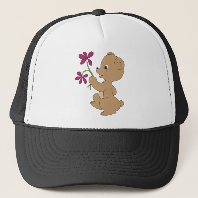 Casquette Ours doux Art main tiré bébé Ours Brown Art (Devant)