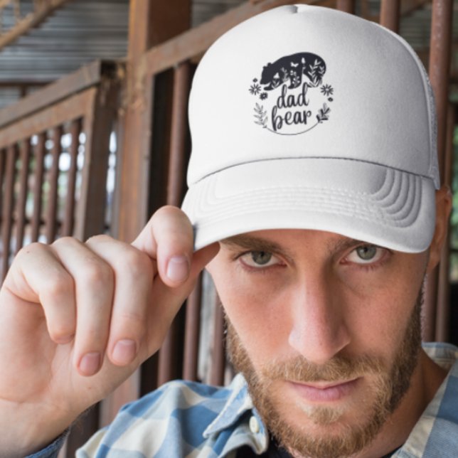 Casquette Ours Floral Noir Et Blanc (Créateur téléchargé)