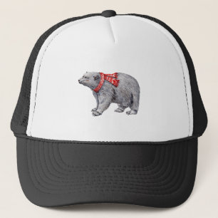 Casquette Ours polaire dans l'Écharpe rouge