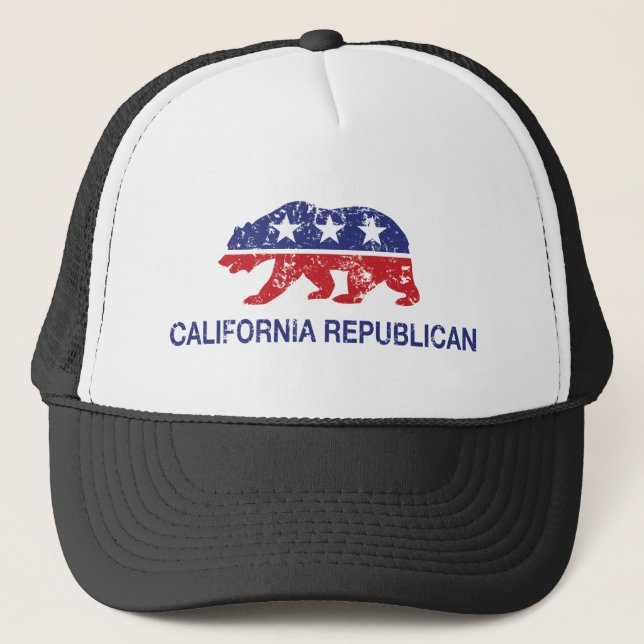 Casquette Ours républicain de la Californie affligé (Devant)