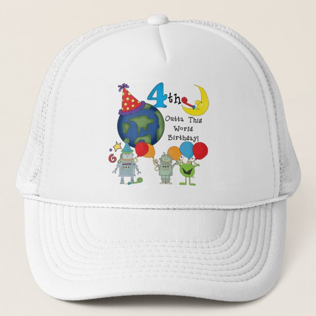 Casquette Outta This World 4th Birthday Tshirts et cadeaux (Devant)