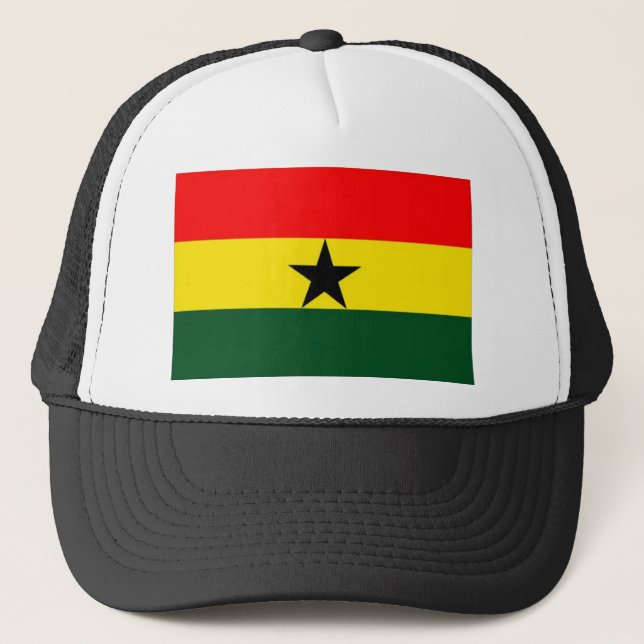 CASQUETTE PAC DE CAMIONNAGE DE DRAPEAU DU GHANA (Devant)