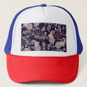 Casquette Paisley indien traditionnel, motif sans soudure.
