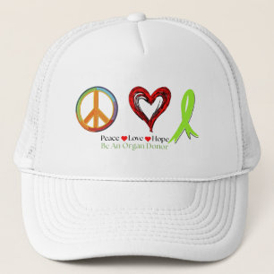Casquette Paix Amour Espoir Le don d'organes sauve des vies