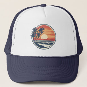 Casquette Palmier - Style Rétro Plage Tropicale Soleil Été