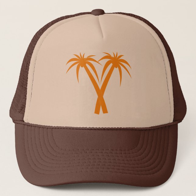 Casquette Palmiers tropicaux orange été (Devant)