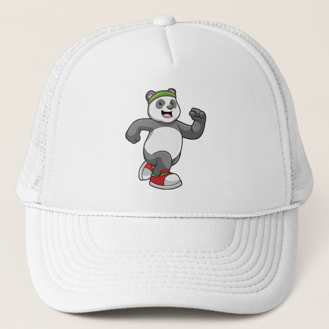 Casquette Panda à courir avec bandeau (Devant)