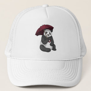 Casquette Panda à la pluie avec parapluie