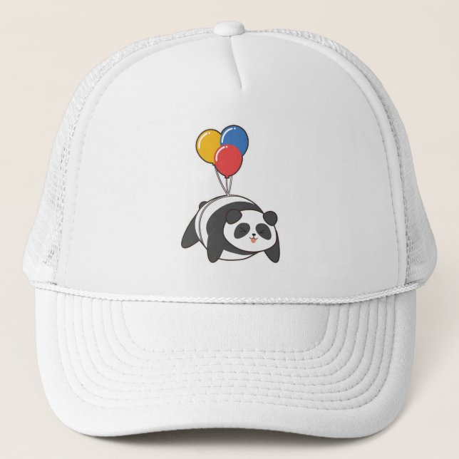 Casquette Panda à l'anniversaire avec Ballon (Devant)