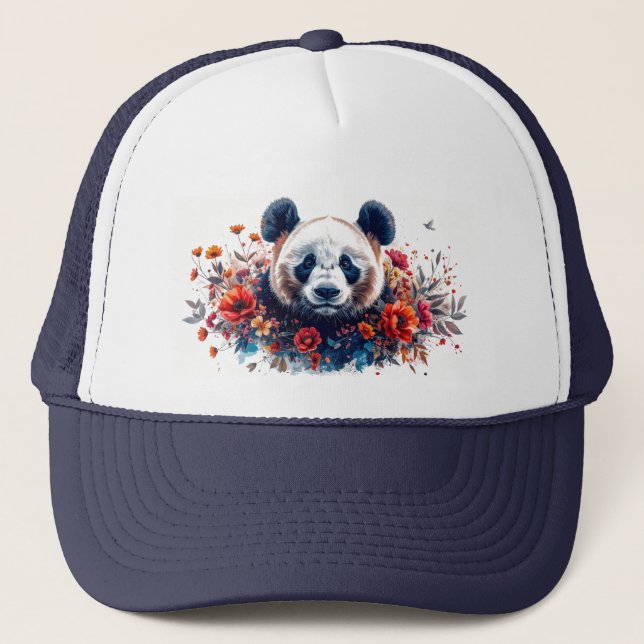 Casquette Panda Amongst Flowers (Devant)