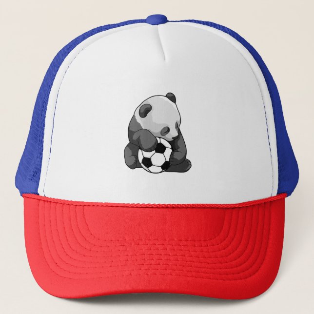 Casquette Panda avec balle de football (Devant)