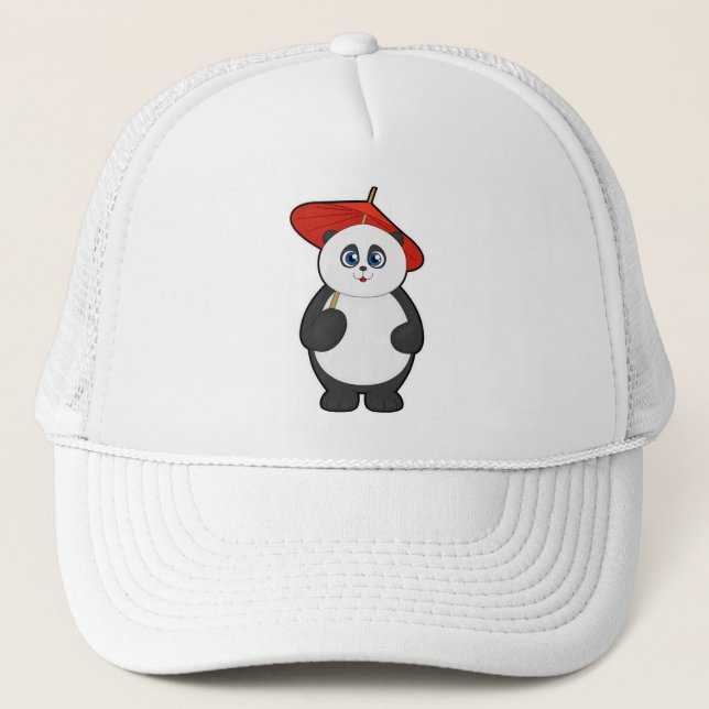 Casquette Panda avec parapluie (Devant)