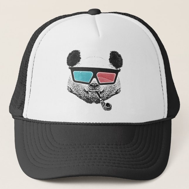 Casquette Panda vintage lunettes 3D (Devant)