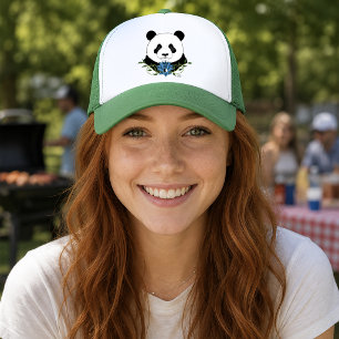 Casquette Panda Zen Ours Lotus Bleu Yin Yang Vert