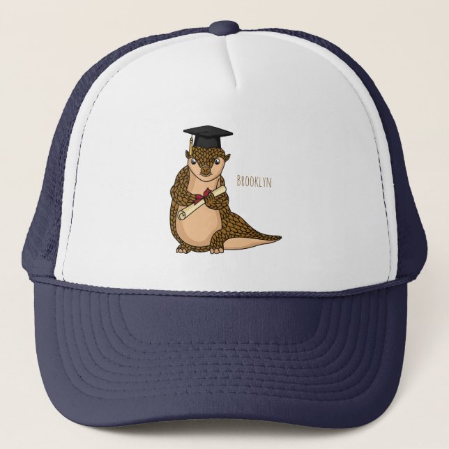 Casquette Pangolin mignon diplômé dessin animé (Devant)