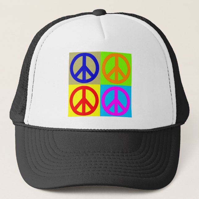 Casquette Panneau de paix Art pop quatre couleurs (Devant)