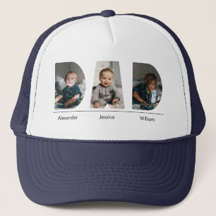 Casquette Papa avec personnage 3 enfants photo et nom