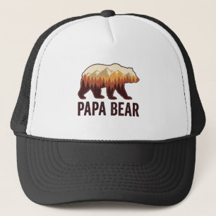 Casquette Papa Bear silhouette ours vintage forêt T-Shirt_1
