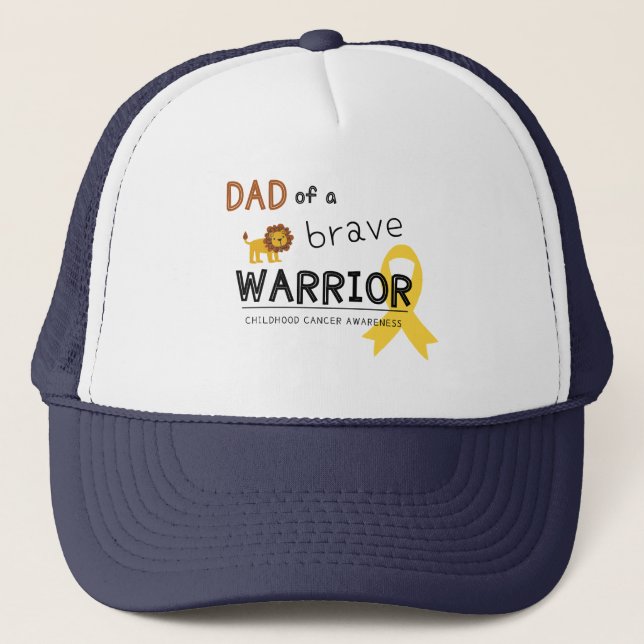 Casquette papa brave guerrier cancer lion Trucker Hat (Devant)