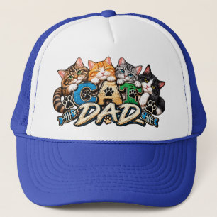 Casquette Papa Chien Quatre Chiens Empreinte de Patte Bleu V
