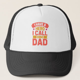 Casquette Papa est mon héros Anniversaire ou Fête des pères 