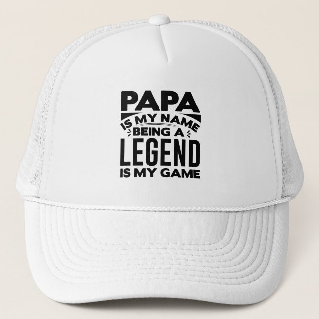 Casquette Papa est mon nom étant une légende (Devant)