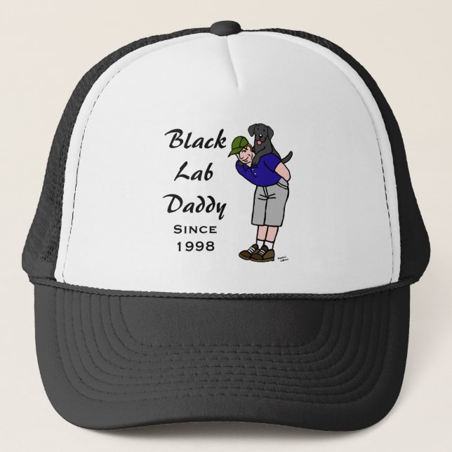 Casquette Papa noir personnalisé de Labrador (Devant)