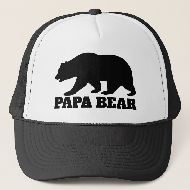 Casquette Papa ours animal silhouette camionnette chapeau po (Devant)