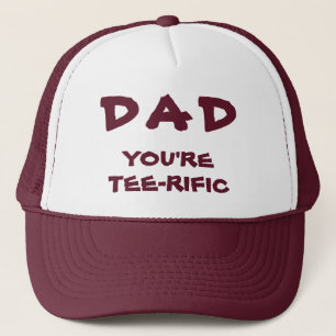 Casquette Papa Tu es Tee-Rific Golf Pun Maroon Et Blanc
