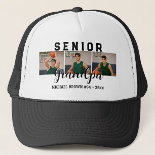 Casquette Papi senior personnalisé 3 Photo Collage Basket-ba
