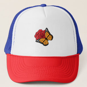 Casquette Papillon avec Rose
