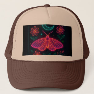 Casquette Papillon cosmique néon Fleurs éthérées et étoile