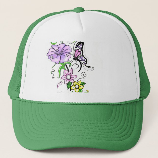 Casquette Papillon floral (Devant)