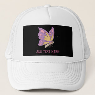 Casquette Papillon rose Ajouter Texte Imprimé Beau Style