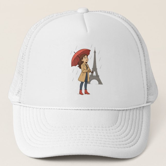 Casquette Parisian Wonder" – Dziewczyna z parasolką pod Wież (Devant)