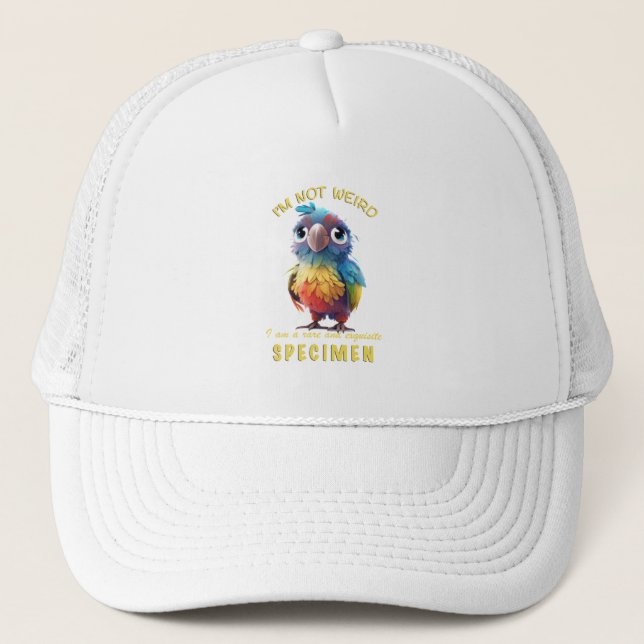 Casquette Parrot Je ne suis pas bizarre Je suis Rare Exquise (Devant)