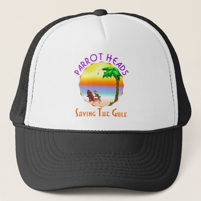 Casquette Parrot les têtes sauvant le Golfe de l'huile de BP (Devant)
