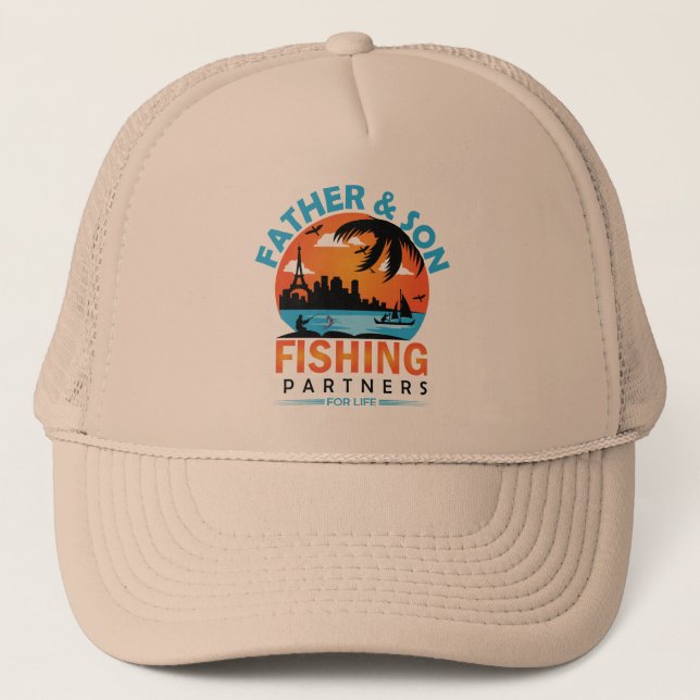 Casquette Partenaires de pêche père et fils pour la vie (Devant)