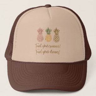 Casquette Parties scintillant d'or Ananas Carburez vos rêves