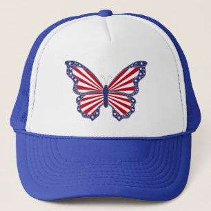 Casquette Patriotique Rouge Blanc Et Bleu Papillon