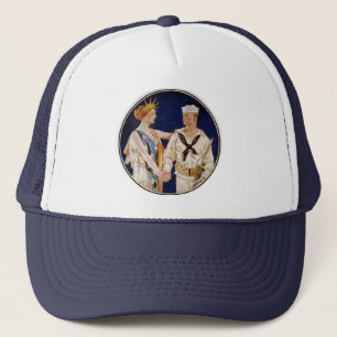 Casquette Patriotisme Vintage, Lady Liberty avec marin de la