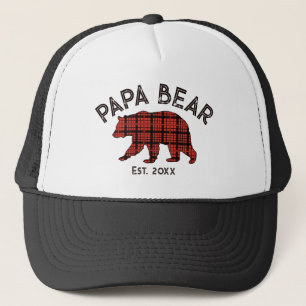 Casquette Pays Carreaux Papa Ours Père Année de Fondation
