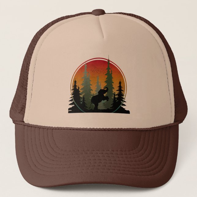 Casquette Paysage naturel des éléphants du coucher du soleil (Devant)