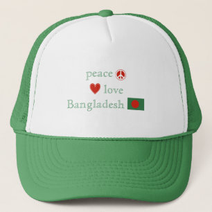 Casquette Peace Love Bangladesh Heart Bangladesh Drapeau du 